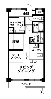 1LDKの間取図